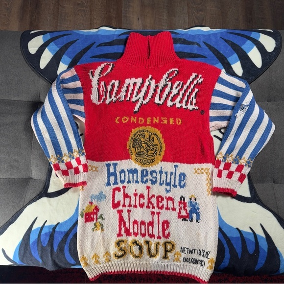 VTG 90’s the Eagel’s Eye Campbell's Chicken Noodle Soup KnitSweater size L - Picture 1 of 9